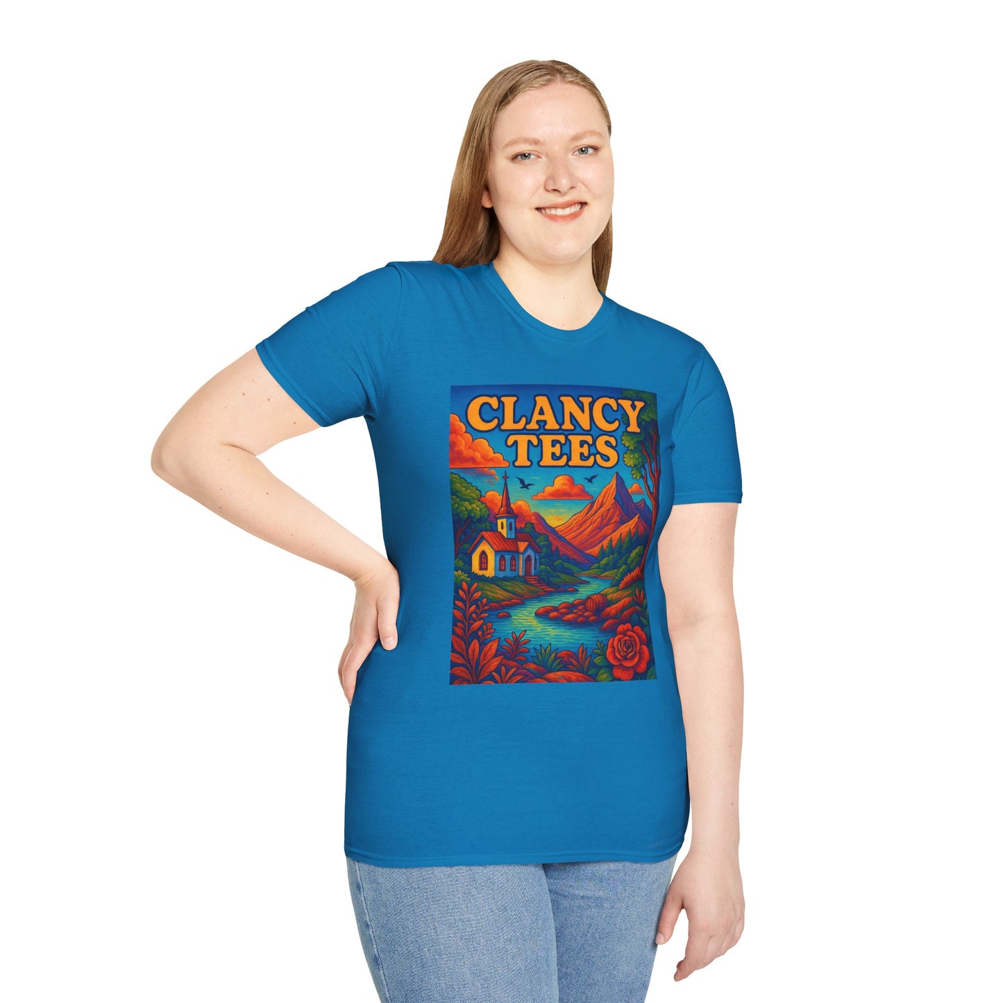 Vibrant Scenic Unisex T-Shirt, Outdoor Adventure Tee, Nature Lover Apparel, Art-Inspired Casual Wear, Gift for All Occasions, Clancy Tees