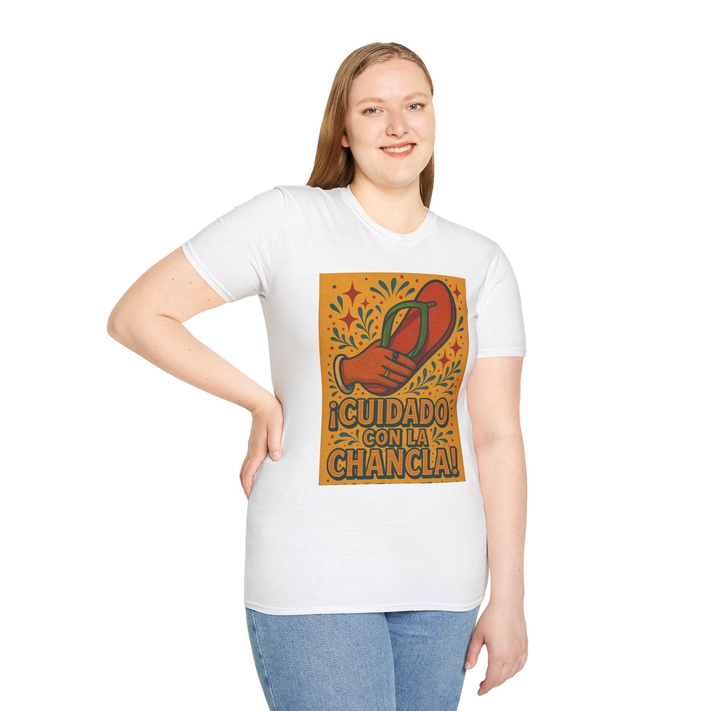 Cuidado Con La Chancla T-Shirt Funny Spanish Graphic Tee Latin Humor Shirt Fiesta Party Shirt Gift for Hispanic Friends Gift for Moms Gift for Abuela