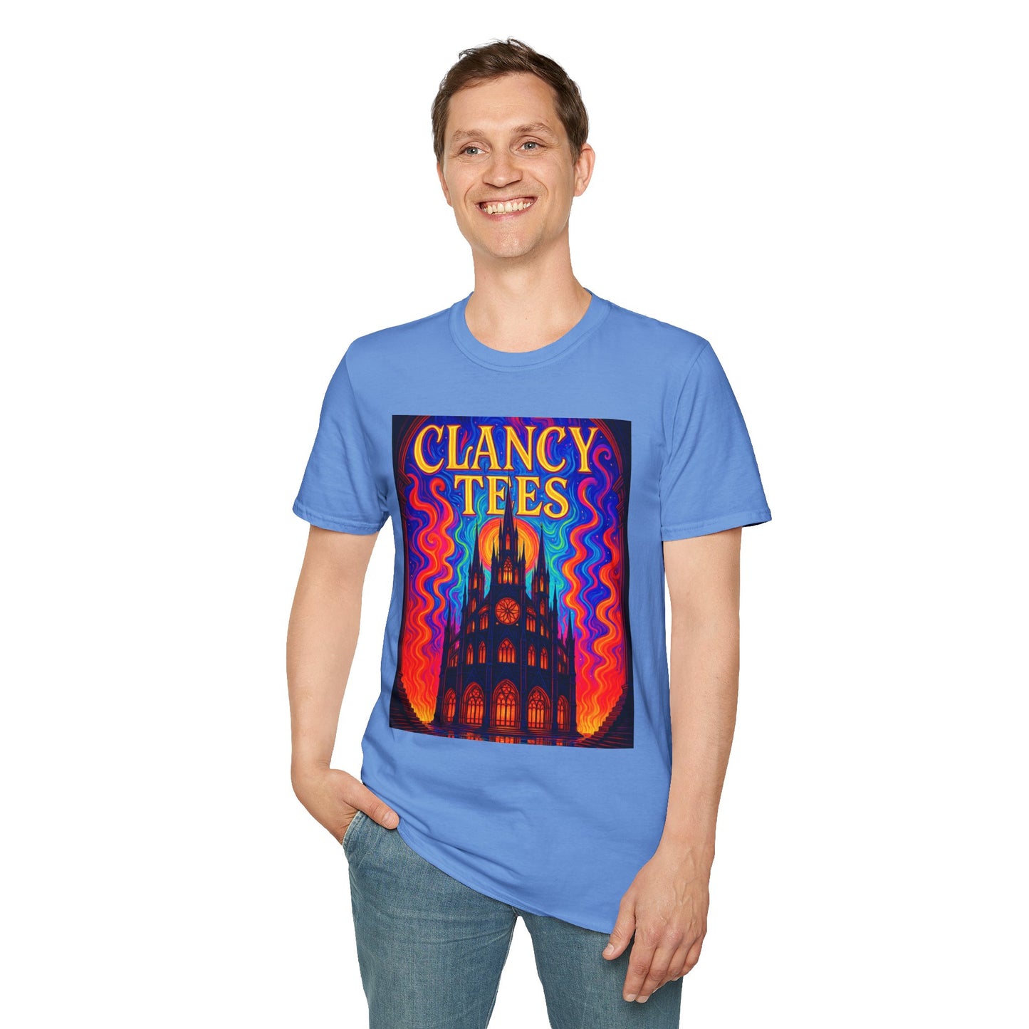 Psychedelic Cathedral Shirt – Trippy Gothic Church Tee – Gift for Art Nerds, Music Festival Fans, Visual Explorers, and Spiritual Weirdos