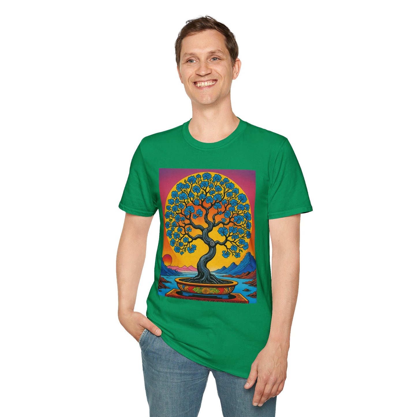 Spiritual Tree Graphic T-Shirt | Unisex Softstyle Tee | Nature Lover Gift | Bohemian Apparel | Yoga Shirt | Eco-Friendly Clothing | Art Tee