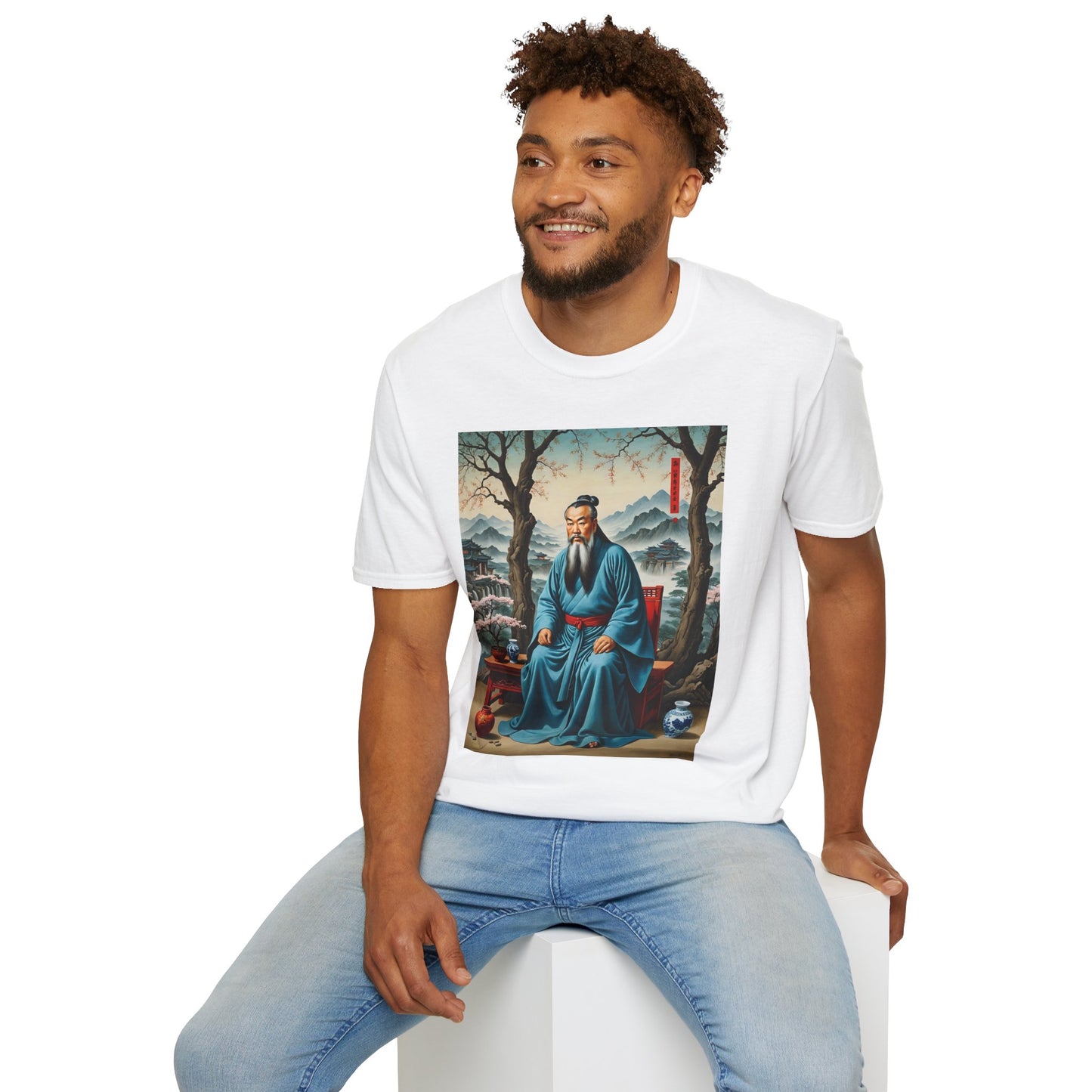 Ancient Scholar T-Shirt Eastern Wisdom Graphic Tee Traditional Art Shirt Gift for History Buffs Gift for Philosophy Fans Timeless Cultural Artwork