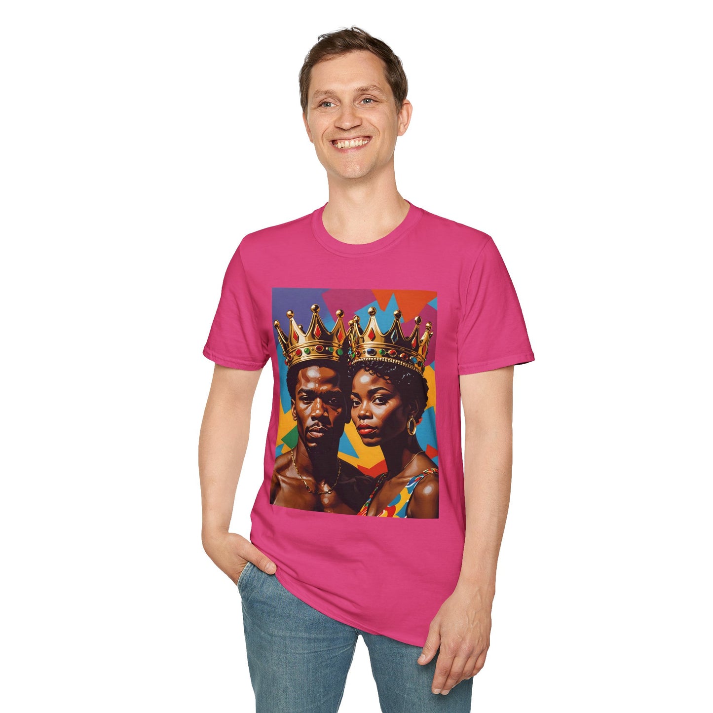 Royalty Crown T-Shirt Afrocentric Power Graphic Tee Black King Queen Shirt Bold Statement Apparel Gift for Couples Gift for Friends Gift for Culture Lovers
