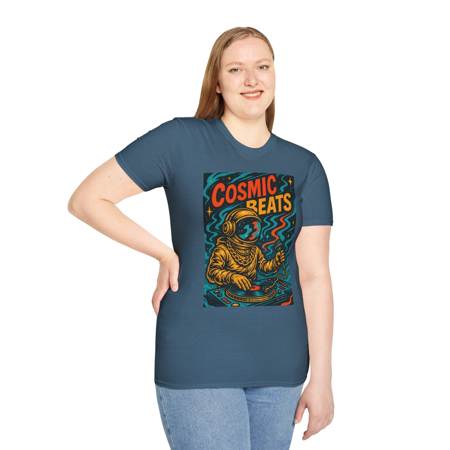Astronaut DJ Shirt Cosmic Beats Tee Space Music Graphic Gift for EDM Lovers