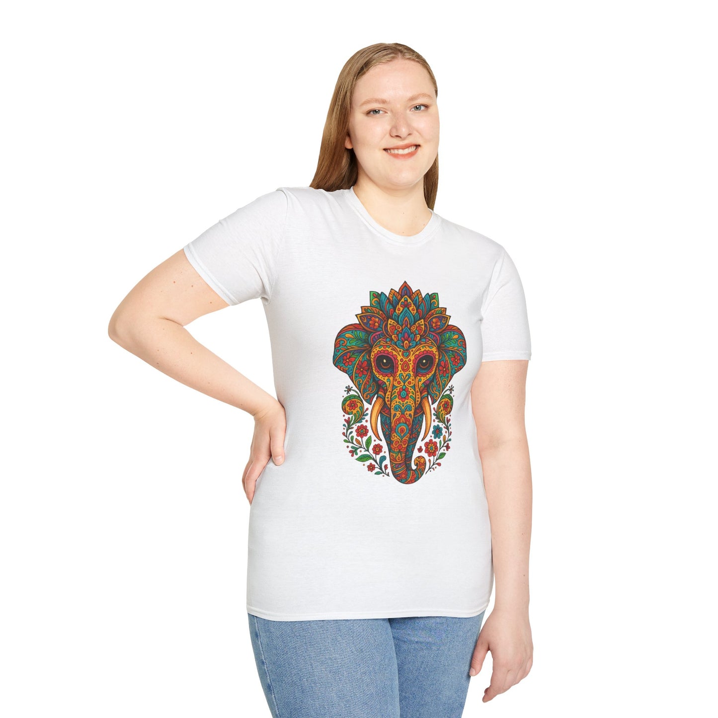 Boho Elephant Shirt Psychedelic Floral Head Art Tee Gift for Spiritual Seekers Animal Lovers and Mindful Hippies with a Love for Earthy Trippy Vibes