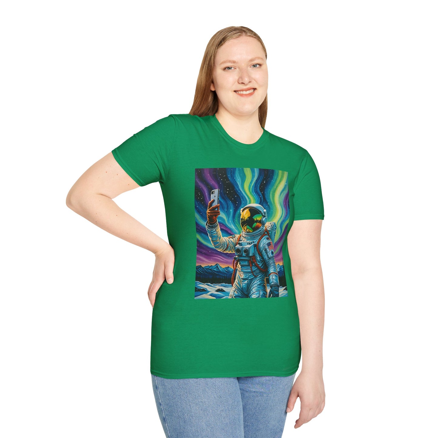 Vibrant Astronaut T-Shirt - Cosmic Vibes, Space Lover Gift, Unisex Casual Wear, Unique Graphic Tee, Festival Fashion