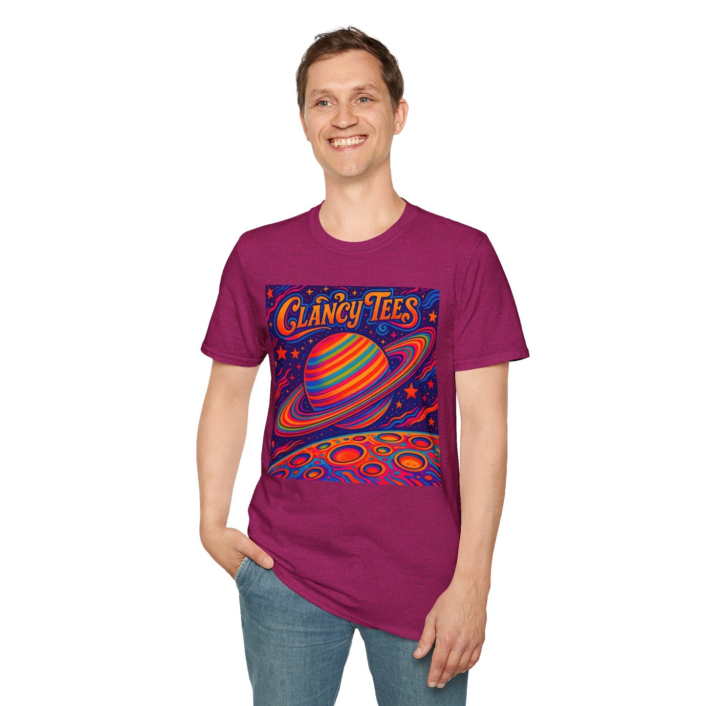 Psychedelic Saturn Shirt – Trippy Outer Space Graphic Tee with Colorful Planet Art – Gift for Stargazers, Spaceheads, and Cosmic Explorers