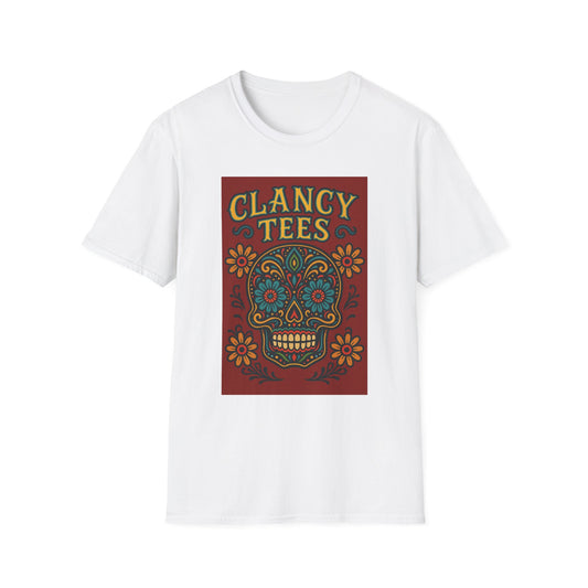 Colorful Skull Graphic T-Shirt, Vintage Tee, Casual Wear, Day of the Dead Shirt, Boho Fashion, Unique Gift