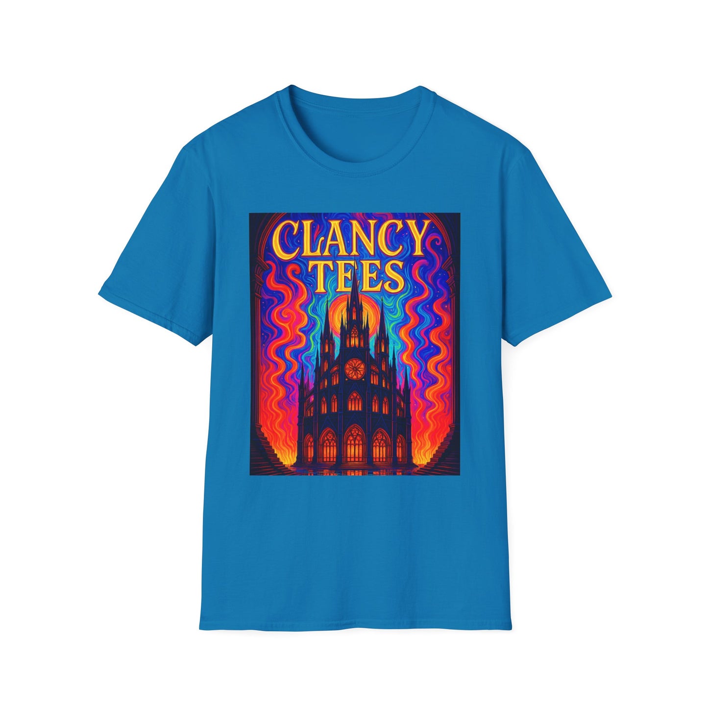 Psychedelic Cathedral Shirt – Trippy Gothic Church Tee – Gift for Art Nerds, Music Festival Fans, Visual Explorers, and Spiritual Weirdos