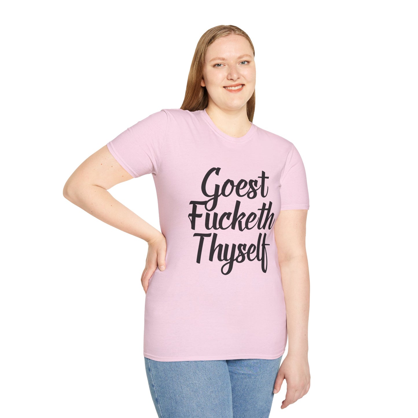 Goest Fucketh Thyself Shirt Funny Medieval Curse Tee Gift for Sarcastic People Savage Rude Humor Shirt for Unbothered Adults with Dark Attitudes