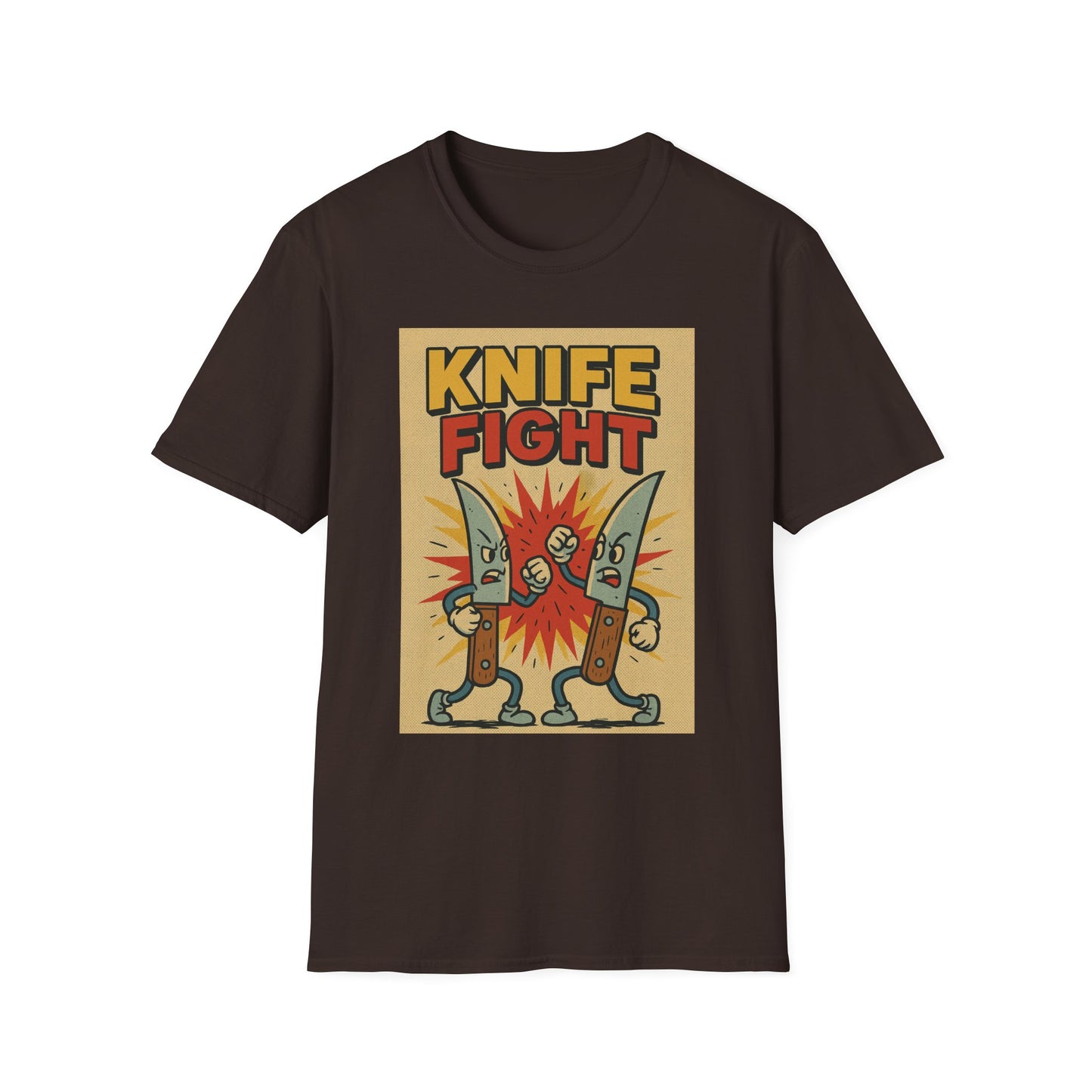 Retro Knife Fight Graphic T-Shirt, Funny Tee, Casual Unisex Clothing, Gift for Him or Her, Unique Humor Shirt