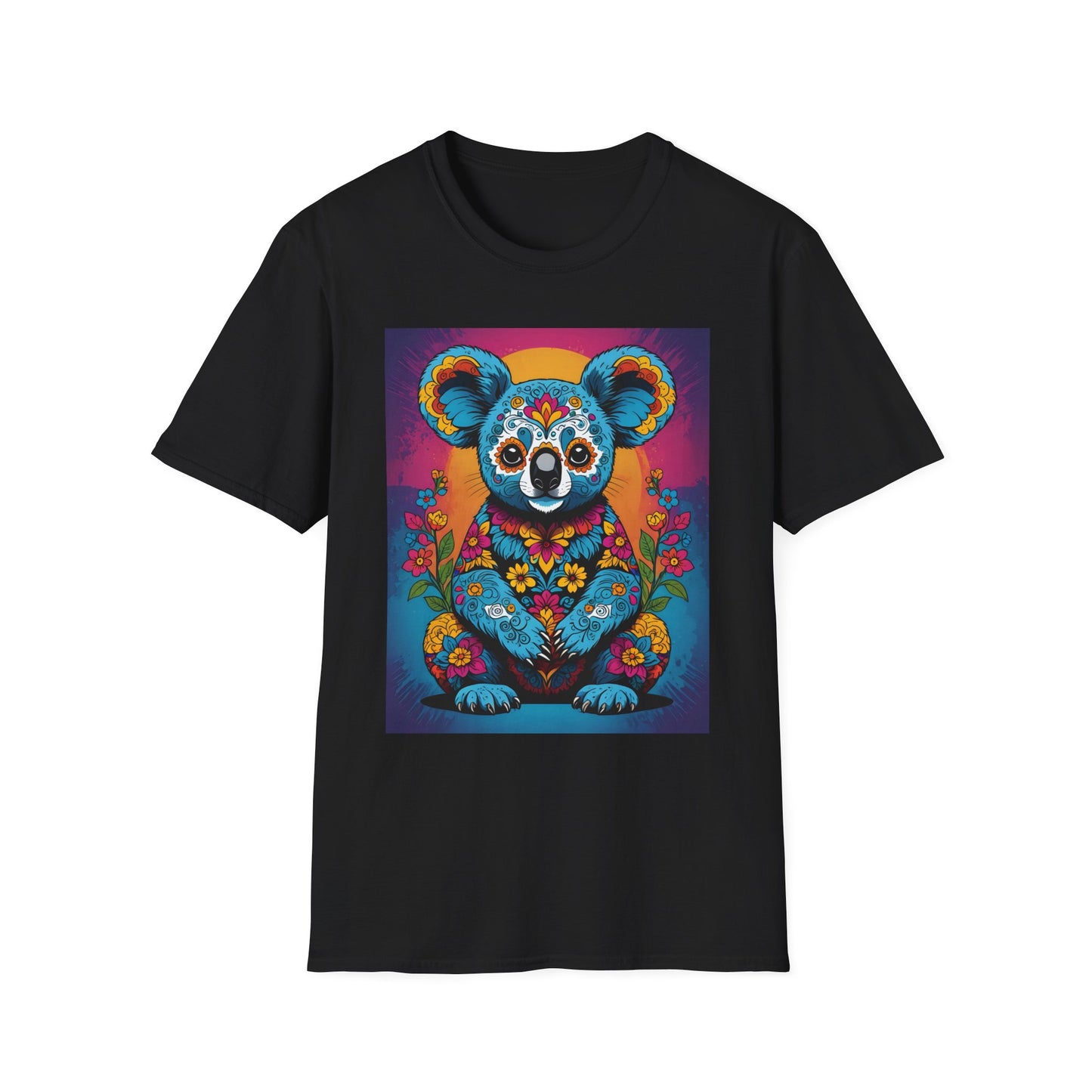 Psychedelic Koala T Shirt Trippy Animal Graphic Tee Colorful Festival Top Gift for Nature Lovers