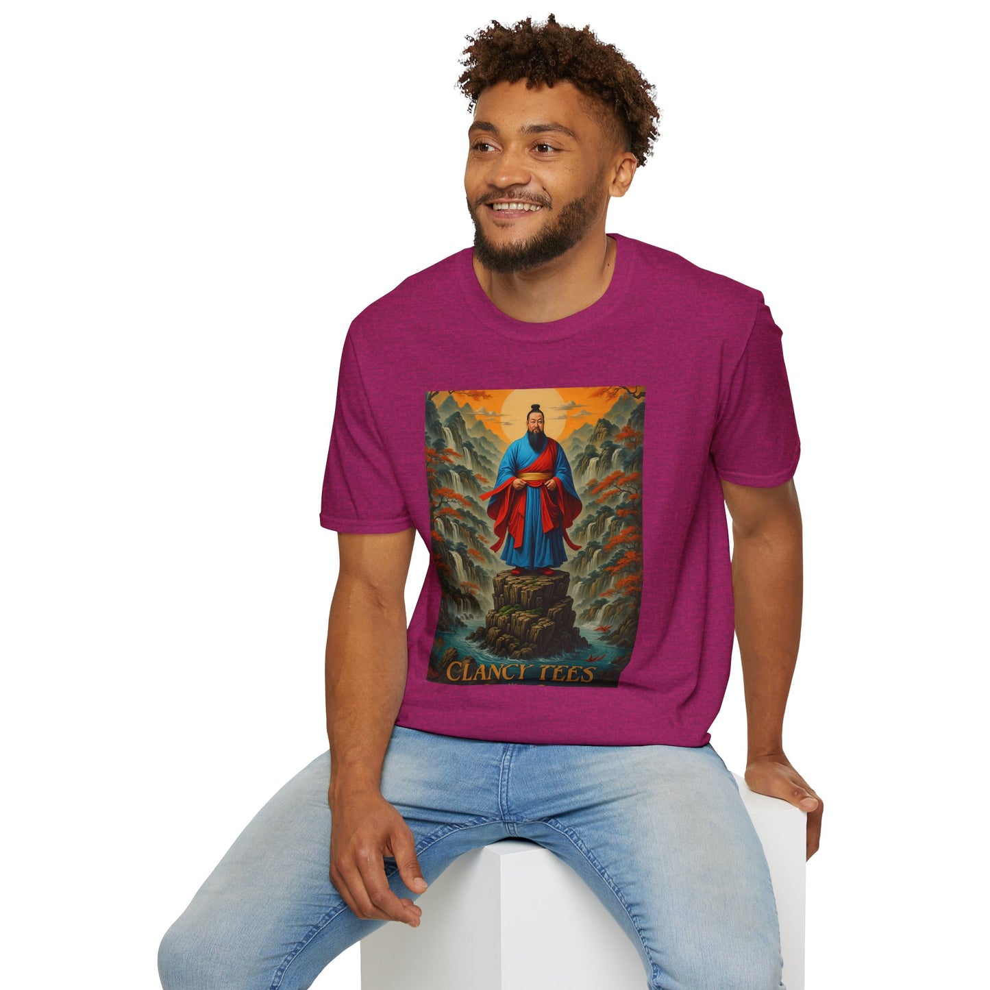 Ancient Warrior Monk T-Shirt Samurai Zen Mountain Tee Japanese Warrior Art Shirt Gift for Martial Arts Fans Gift for History Lovers Spiritual Art