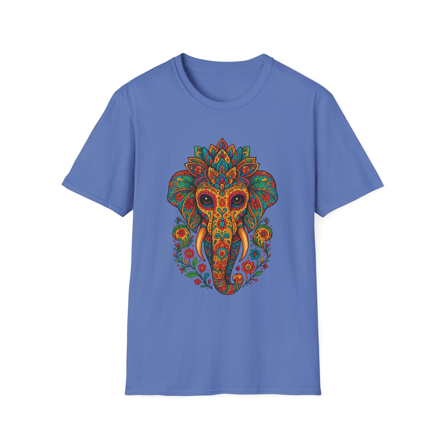 Boho Elephant Shirt Psychedelic Floral Head Art Tee Gift for Spiritual Seekers Animal Lovers and Mindful Hippies with a Love for Earthy Trippy Vibes