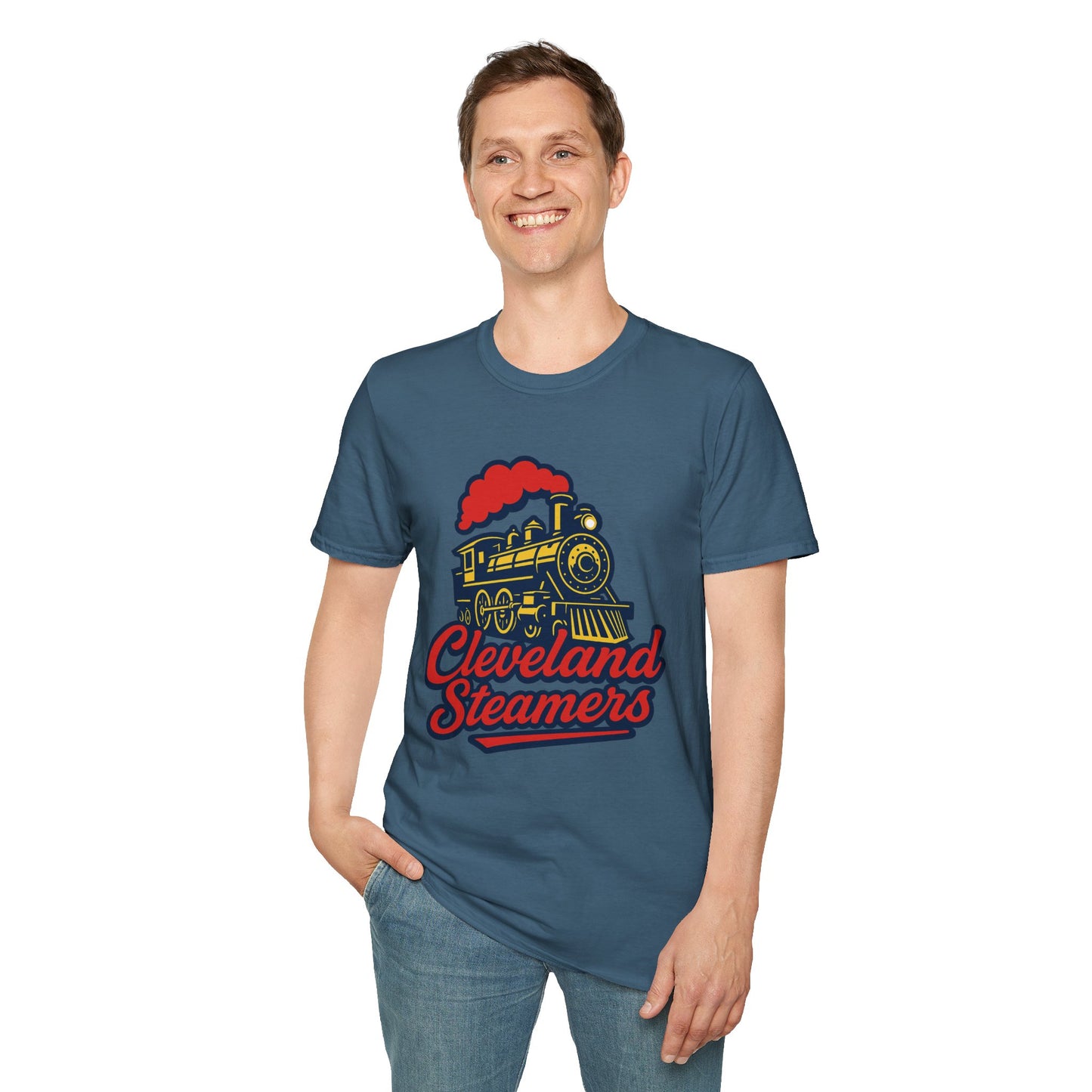 Cleveland Steamers Funny Train T Shirt Retro Sports Parody Tee Gift for Cleveland Fans Gag Shirt Locomotive Joke Apparel for Adults