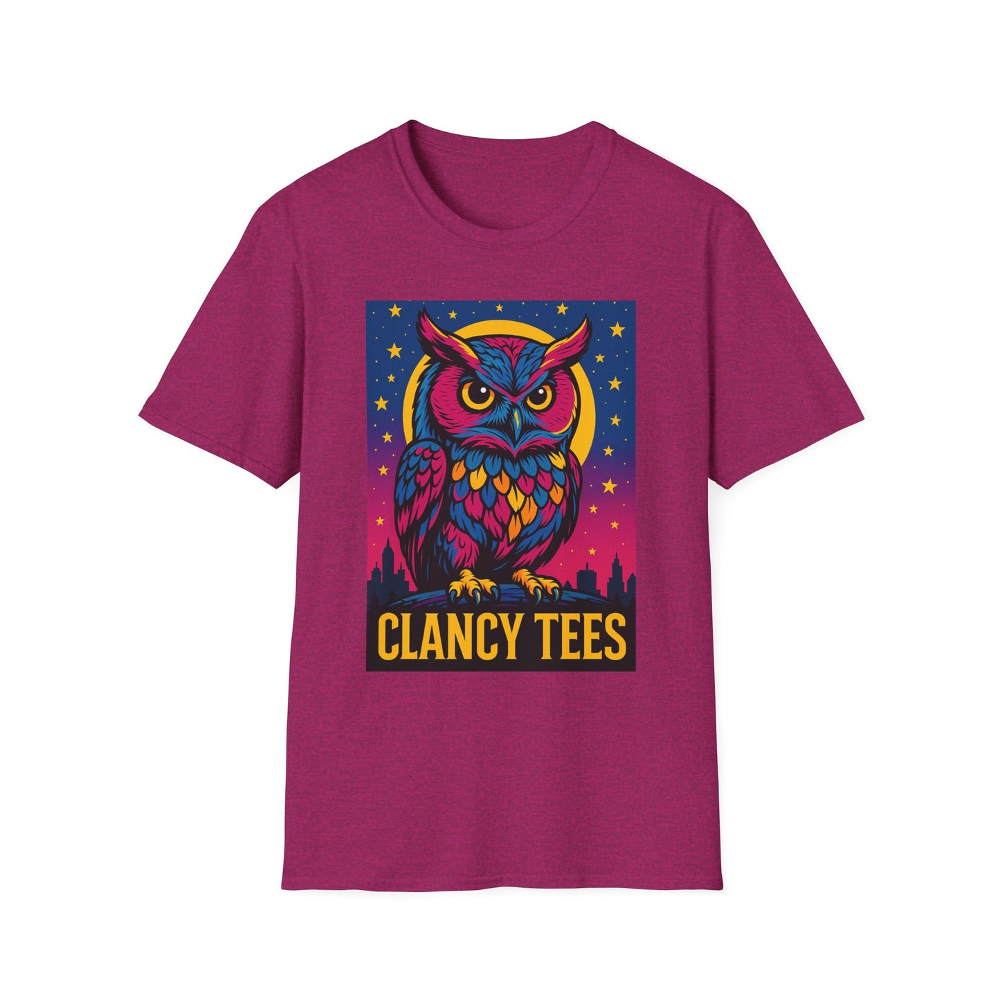Psychedelic Owl Shirt with Stars and Moon | Trippy Forest Animal Tee | Gift for Night Owls and Weirdos | Bold Colorful Nature Graphic Tee