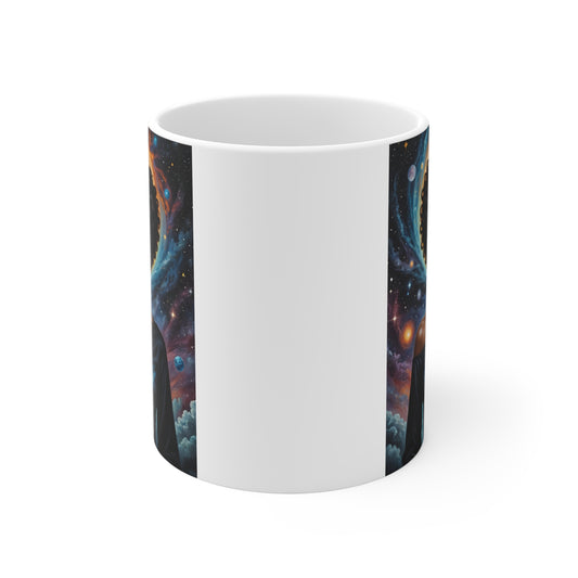 Afrofuturist Cosmic Energy Mug Celestial Universe Coffee Cup Spiritual Galaxy Artwork Black Woman Cosmic Aesthetic Gift For Astrology Fans