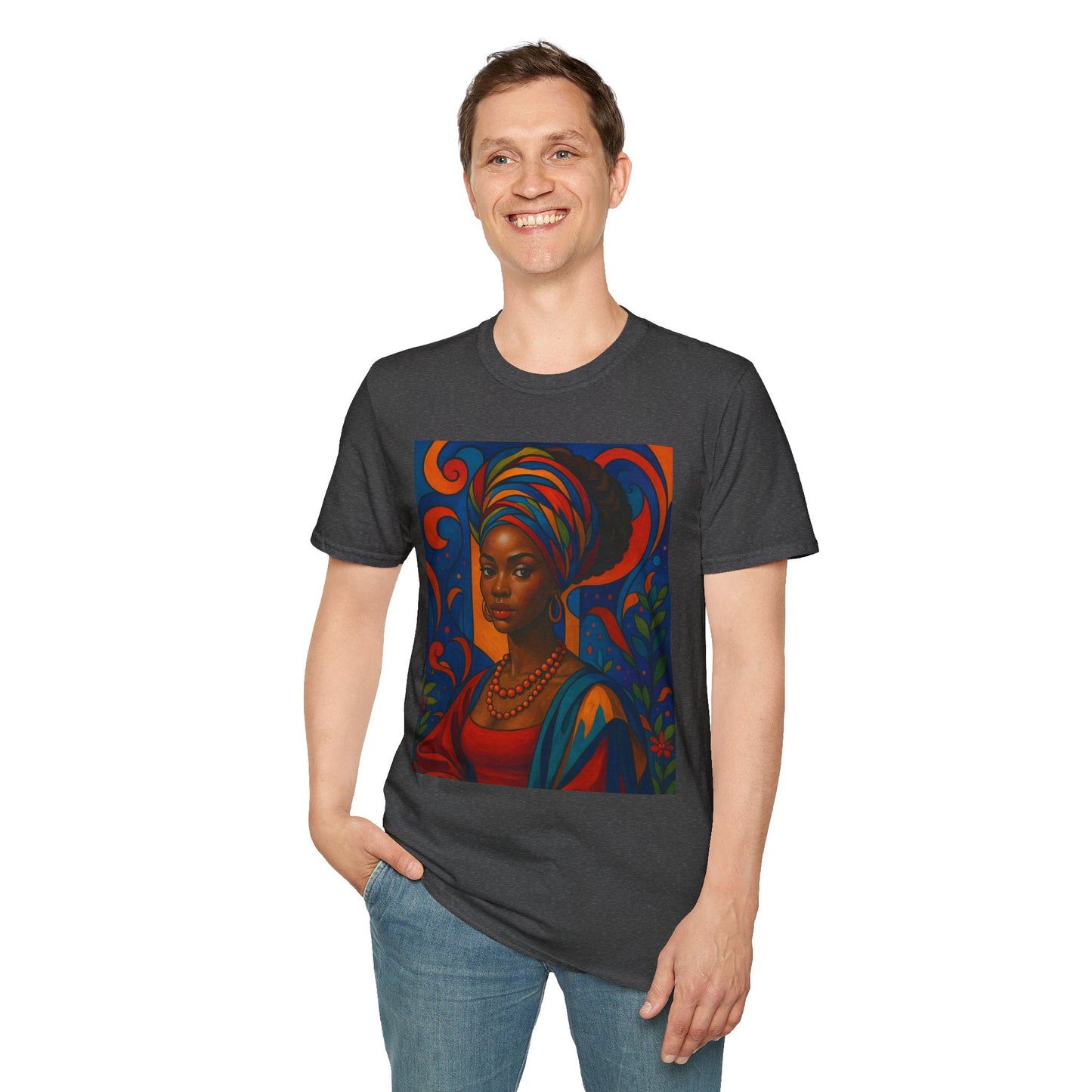 Afrocentric Queen T Shirt Bold Colorful African Art Tee for Black Women Melanin Magic Lovers Cultural Pride Streetwear and Afro Art Enthusiasts