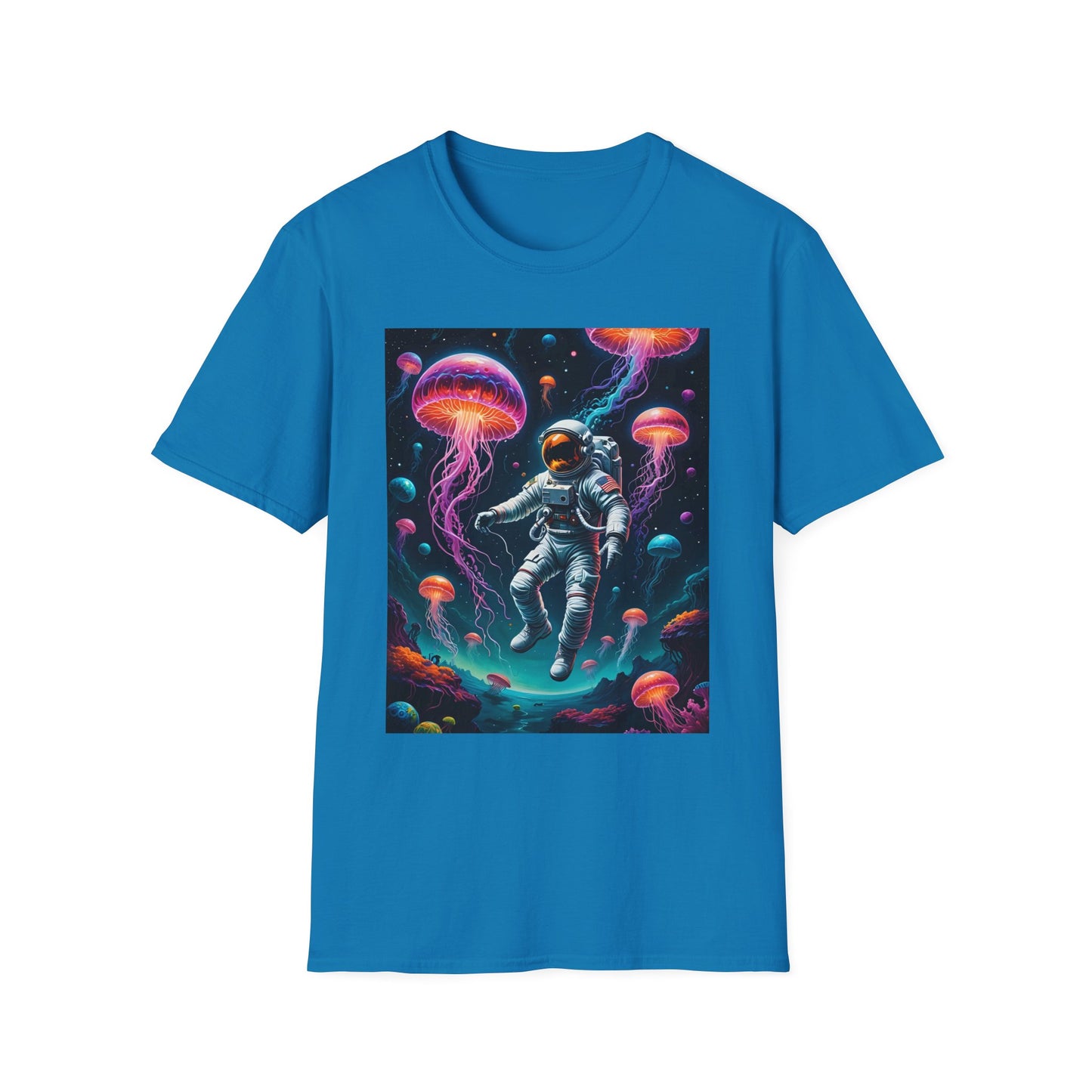 Cosmic Jellyfish T-Shirt, Astronaut Tee, Space Lover's Apparel, Unique Gift, Unisex Softstyle Shirt