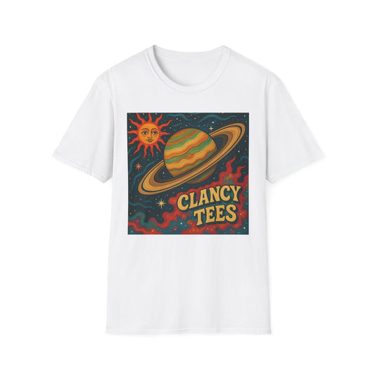 Saturn Sun Shirt – Retro Psychedelic Planet Graphic Tee with Groovy Outer Space Art – Gift for Astronomers, Daydreamers, and Cosmic Wanderers