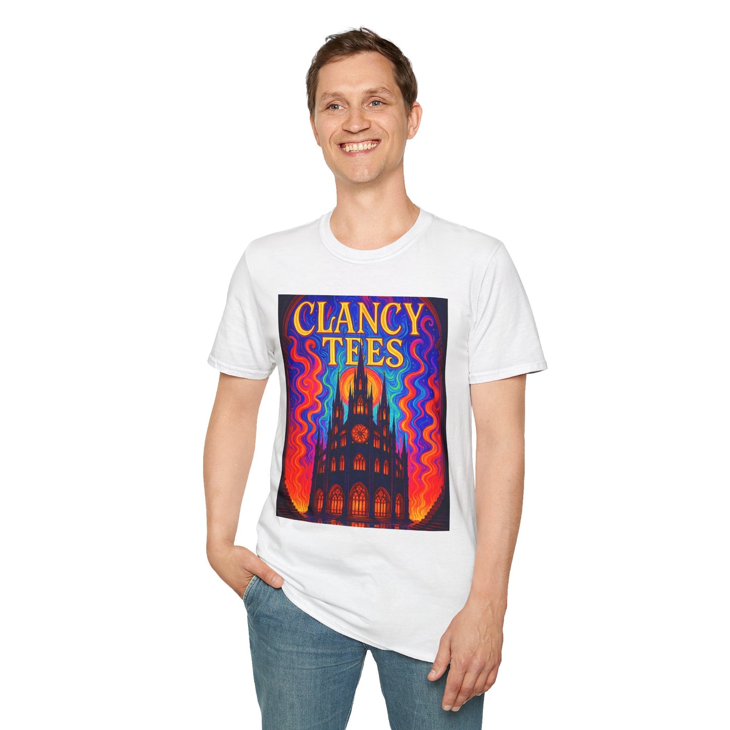 Psychedelic Cathedral Shirt – Trippy Gothic Church Tee – Gift for Art Nerds, Music Festival Fans, Visual Explorers, and Spiritual Weirdos