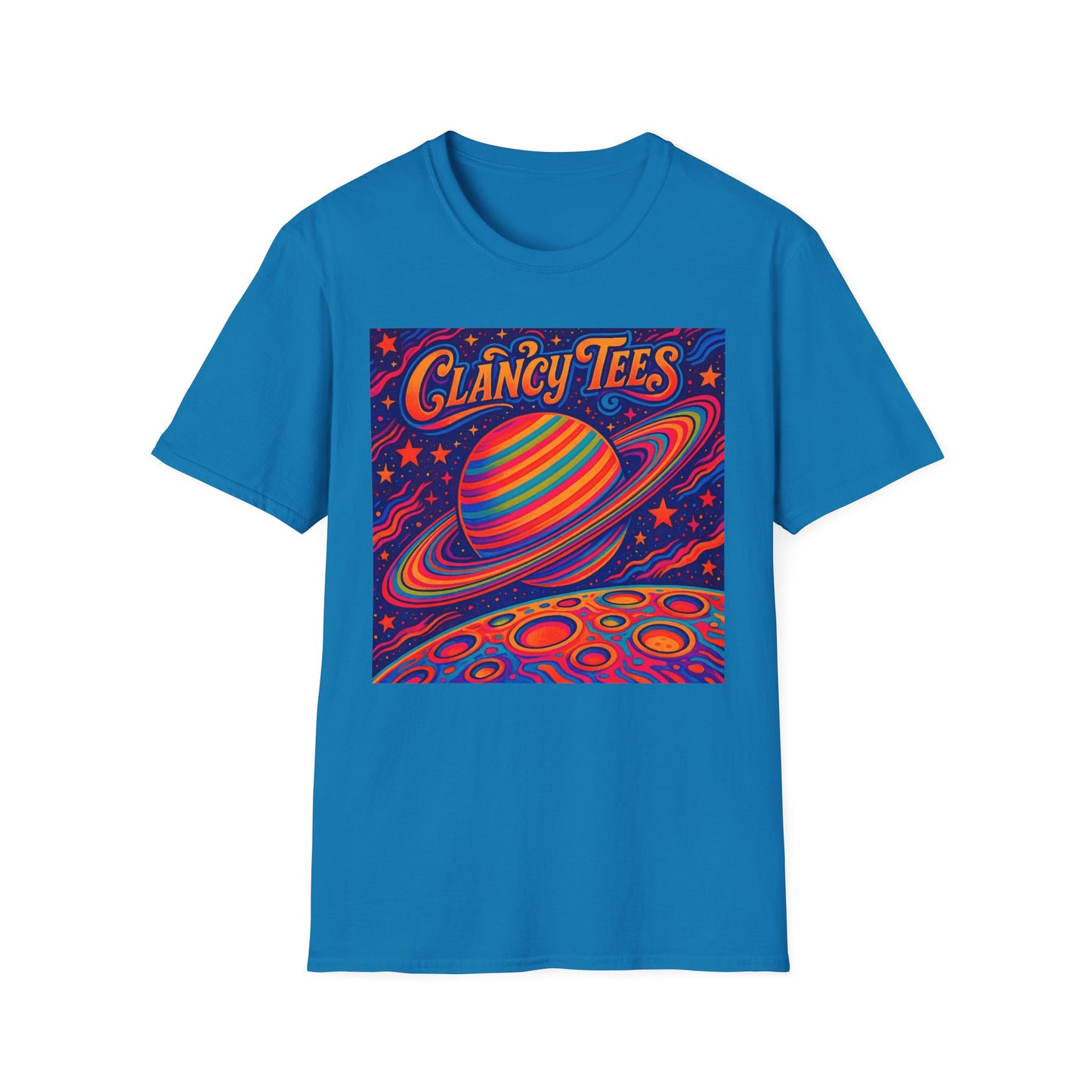 Psychedelic Saturn Shirt – Trippy Outer Space Graphic Tee with Colorful Planet Art – Gift for Stargazers, Spaceheads, and Cosmic Explorers