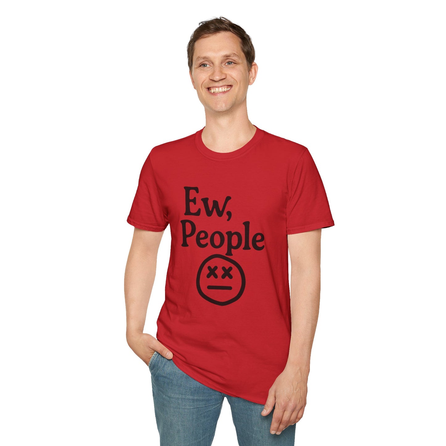 Ew, People Unisex Softstyle T-Shirt | Funny Graphic Tee for Introverts, Gift for Friends, Casual Wear, Comfortable Everyday Shirt