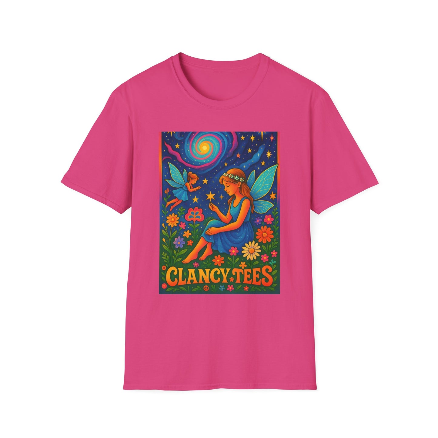 Fairy Garden T-Shirt Whimsical Fantasy Graphic Tee Cosmic Nature Shirt Gift for Dreamers Gift for Fairy Lovers Vibrant Magical Artwork