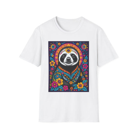 Psychedelic Sloth T Shirt Boho Animal Graphic Tee Trippy Festival Top Gift for Sloth Lovers