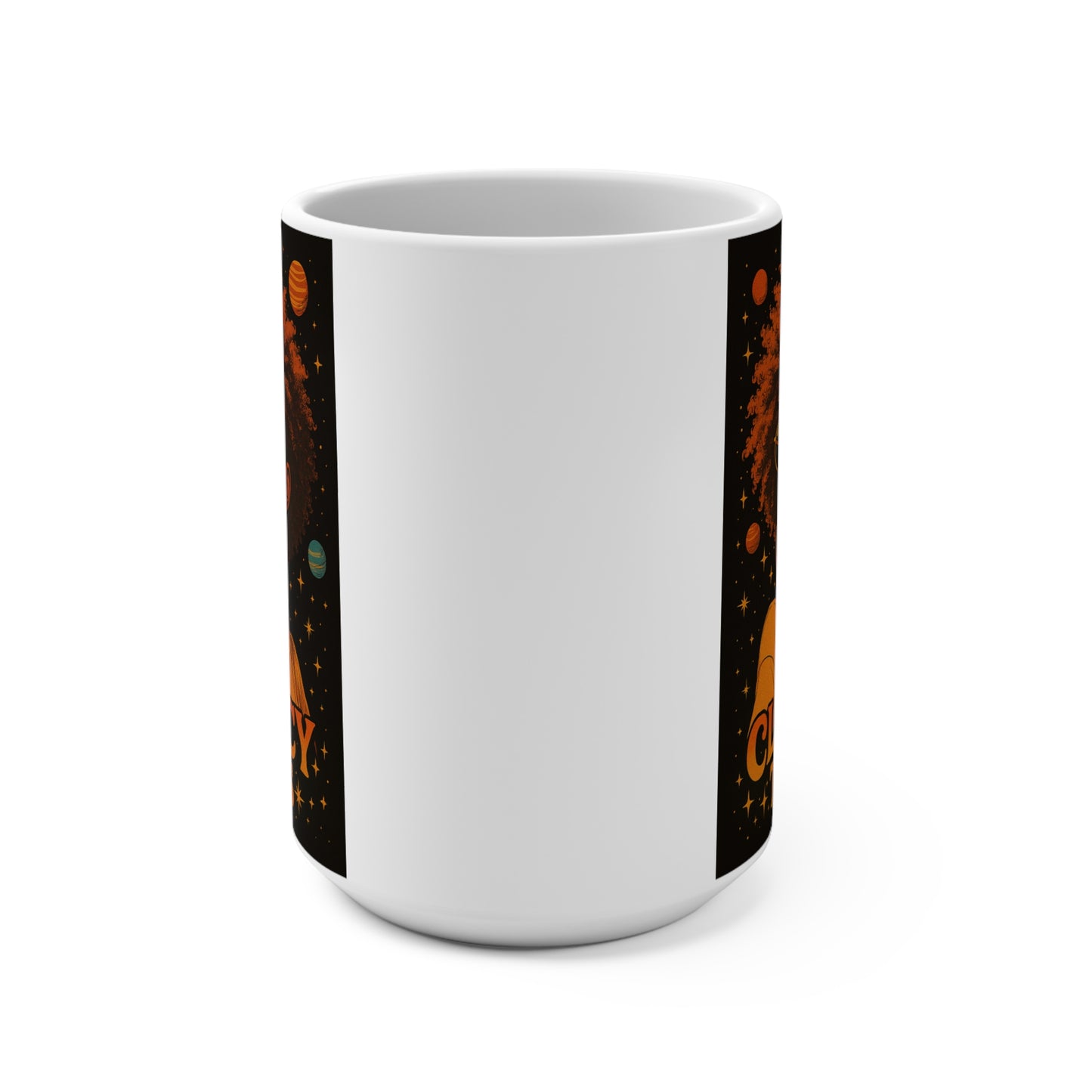 Afrofuturist Coffee Mug 15oz Ceramic Cup Black Girl Magic Cosmic Drinkware Astrology Inspired Galaxy Art For Morning Coffee Tea And Hot Beverages