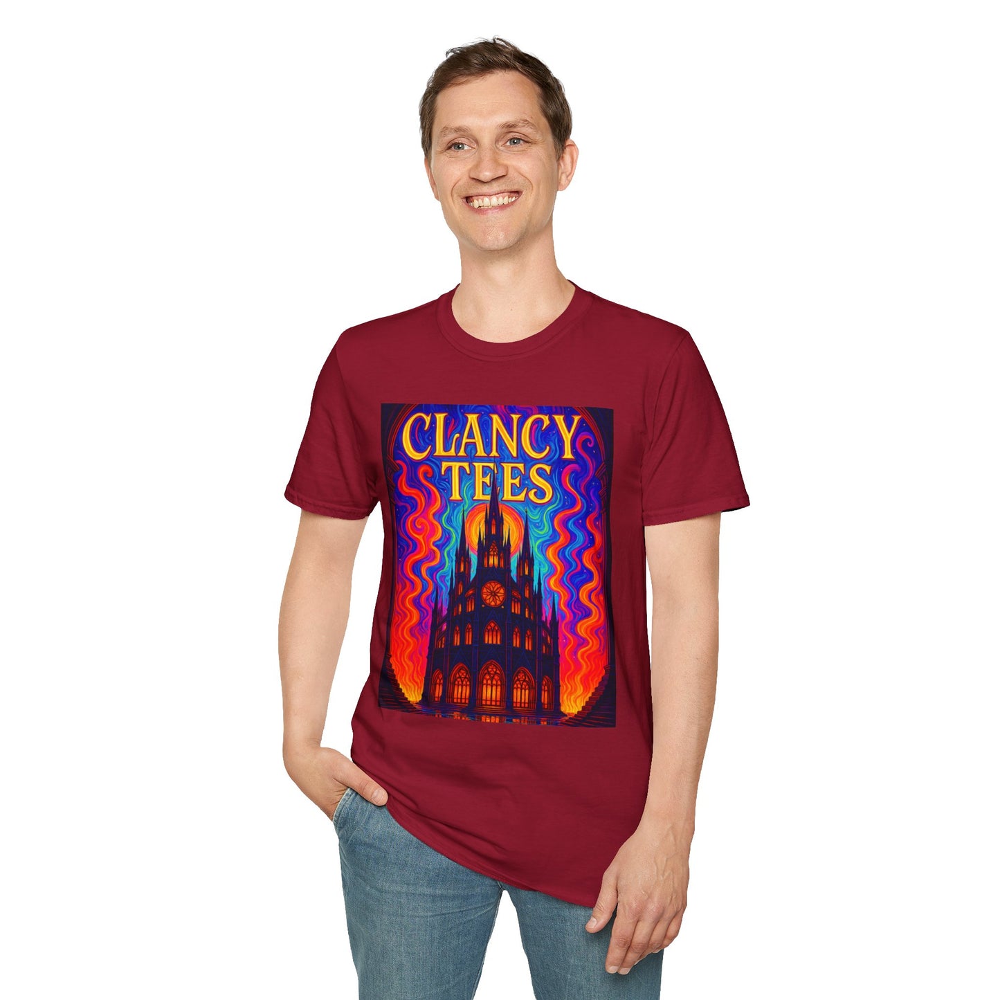 Psychedelic Cathedral Shirt – Trippy Gothic Church Tee – Gift for Art Nerds, Music Festival Fans, Visual Explorers, and Spiritual Weirdos