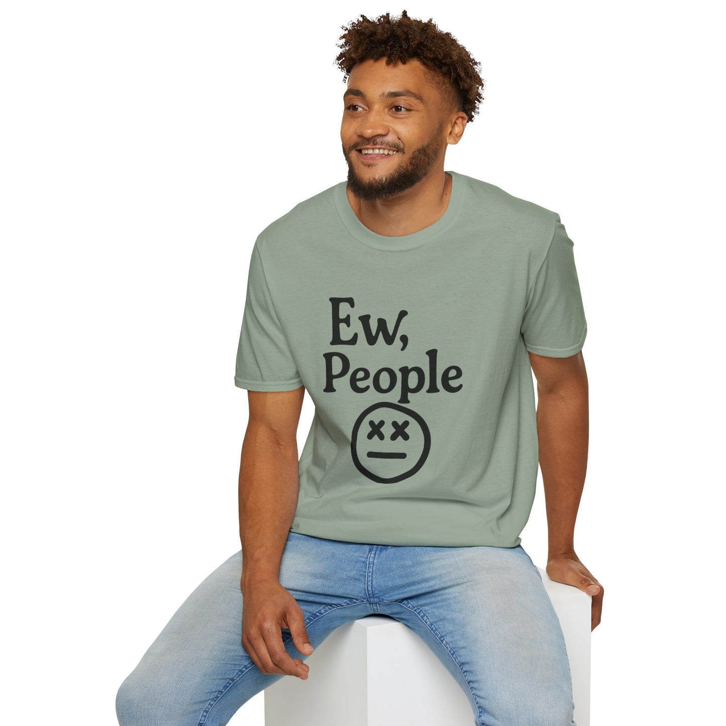 Ew, People Unisex Softstyle T-Shirt | Funny Graphic Tee for Introverts, Gift for Friends, Casual Wear, Comfortable Everyday Shirt