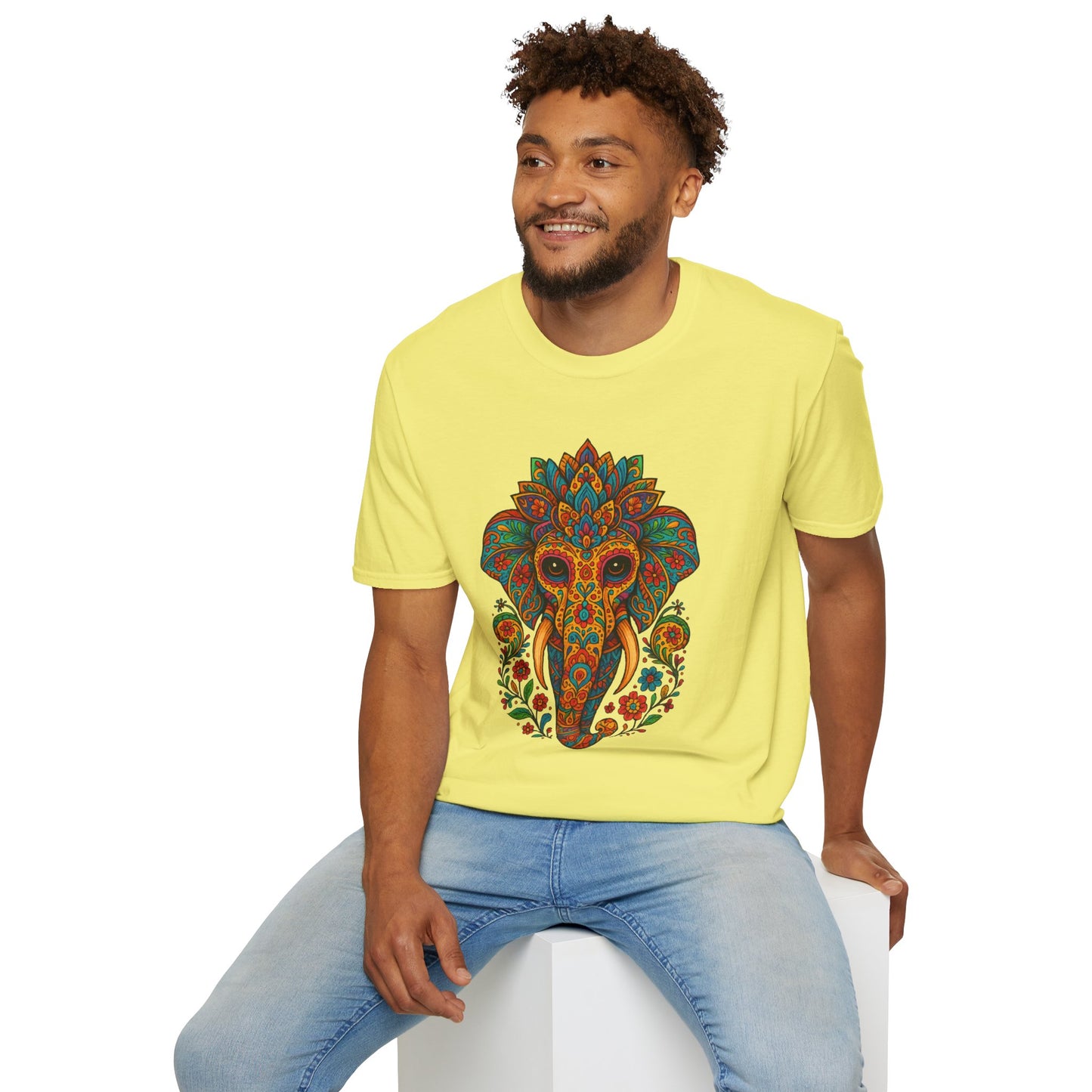 Boho Elephant Shirt Psychedelic Floral Head Art Tee Gift for Spiritual Seekers Animal Lovers and Mindful Hippies with a Love for Earthy Trippy Vibes