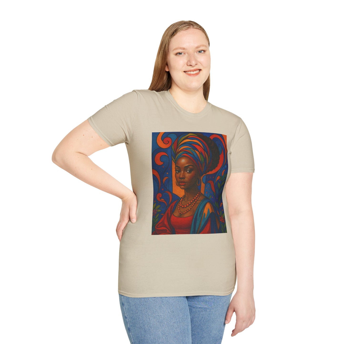 Afrocentric Queen T Shirt Bold Colorful African Art Tee for Black Women Melanin Magic Lovers Cultural Pride Streetwear and Afro Art Enthusiasts