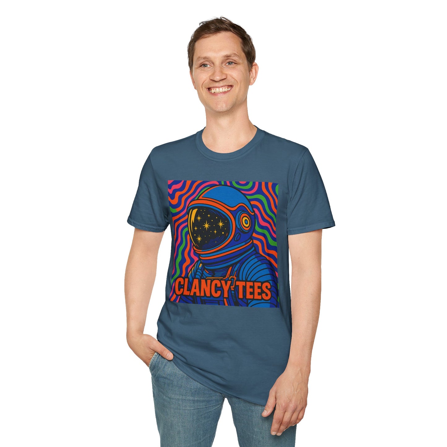 Cosmic Astronaut T-Shirt - Unisex Softstyle Tee, Space Lover Gift, Retro Vibes, Festival Wear, Graphic Tee
