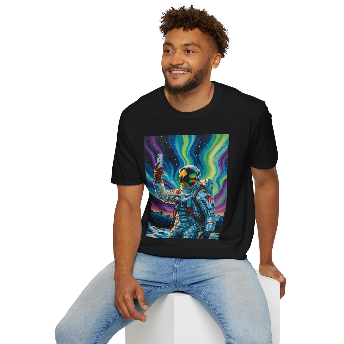 Vibrant Astronaut T-Shirt - Cosmic Vibes, Space Lover Gift, Unisex Casual Wear, Unique Graphic Tee, Festival Fashion