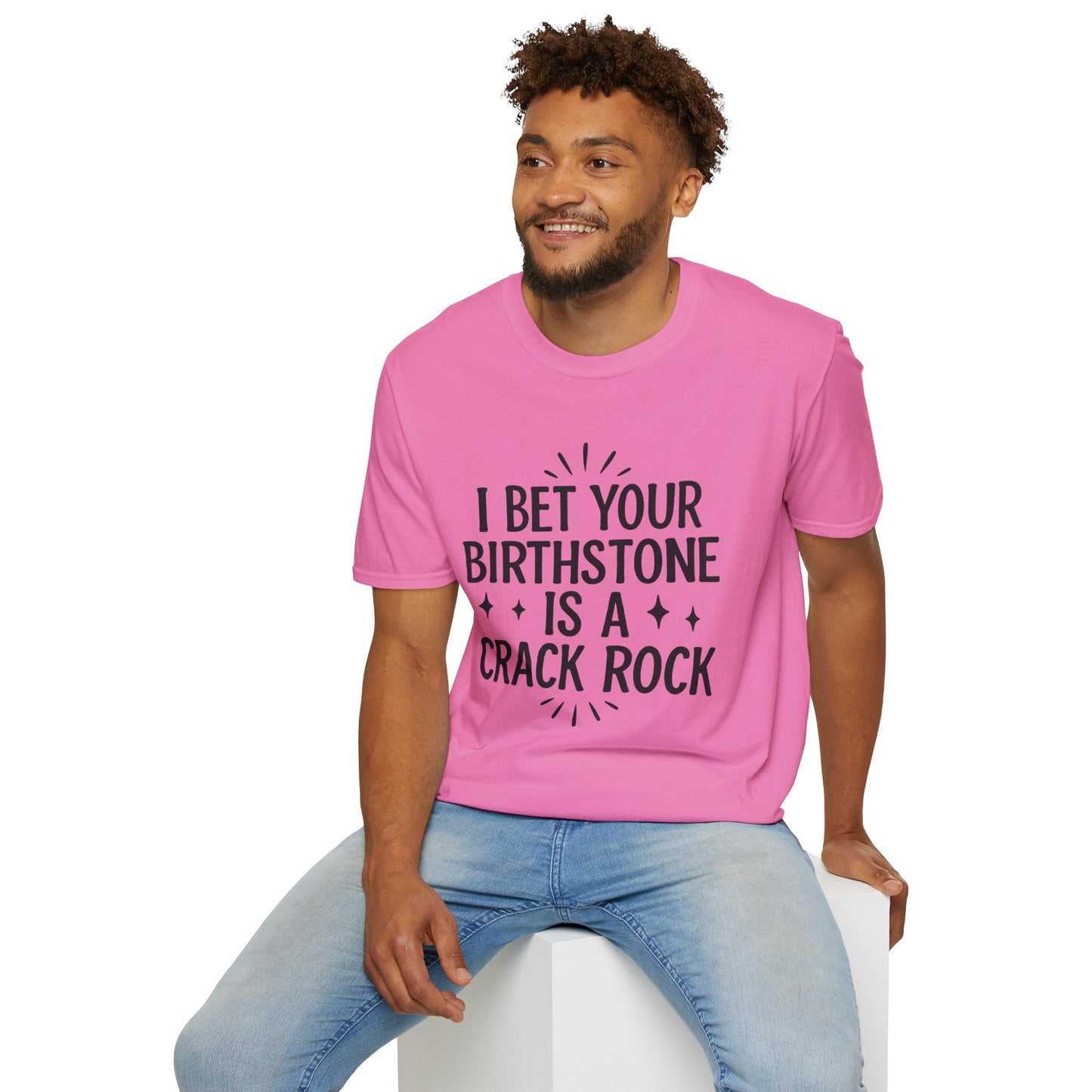Crack Rock Birthstone Shirt – Funny Insult Tee – Gift for Petty Friends, Sarcastic Adults, and People Who Love Dark Humor
