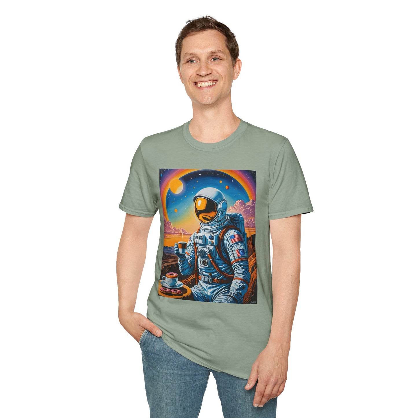 Astronaut-Themed Unisex T-Shirt, Space Lover Gift, Casual Tee, Galaxy Art Shirt, Unique Graphic Tee, Perfect for Birthdays