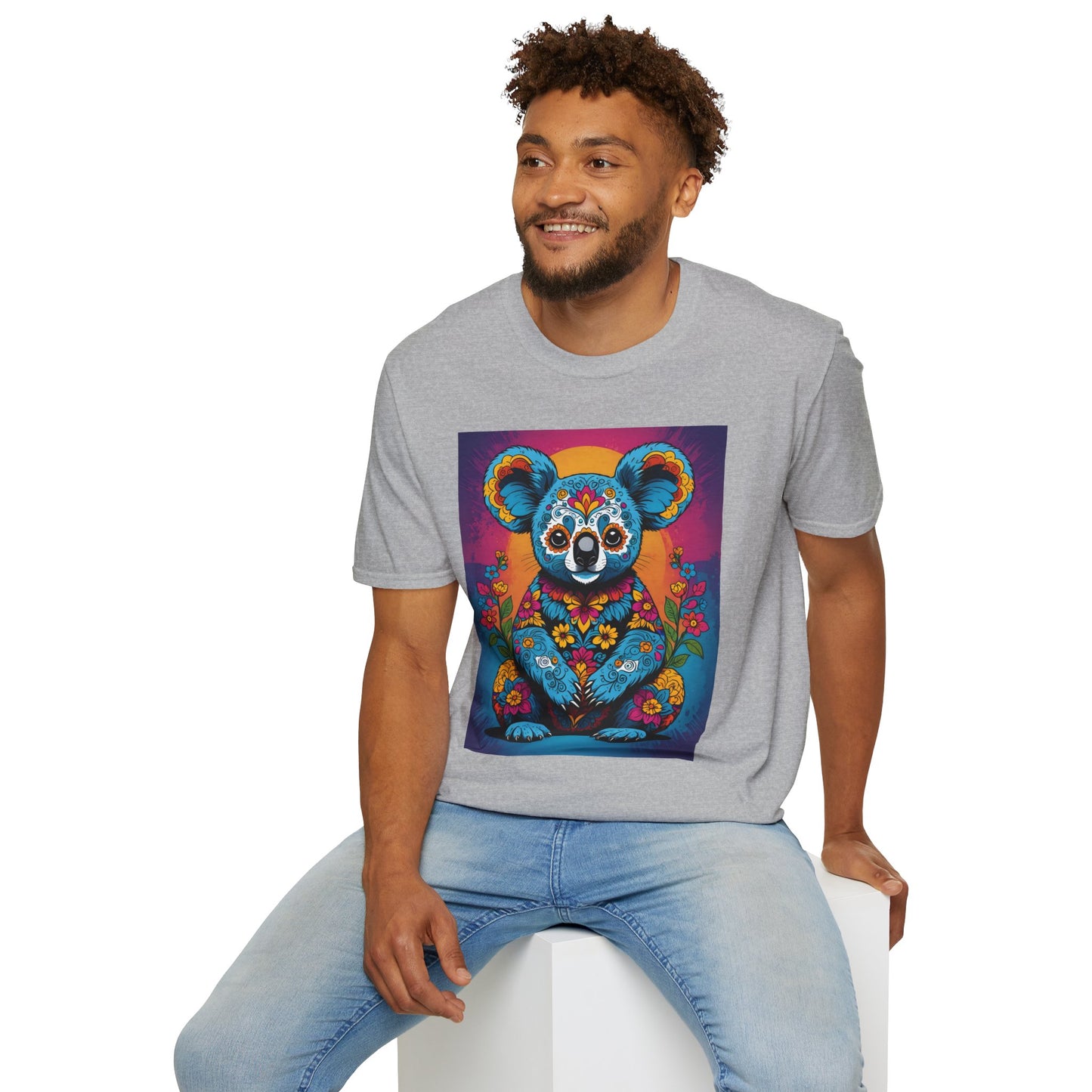 Psychedelic Koala T Shirt Trippy Animal Graphic Tee Colorful Festival Top Gift for Nature Lovers