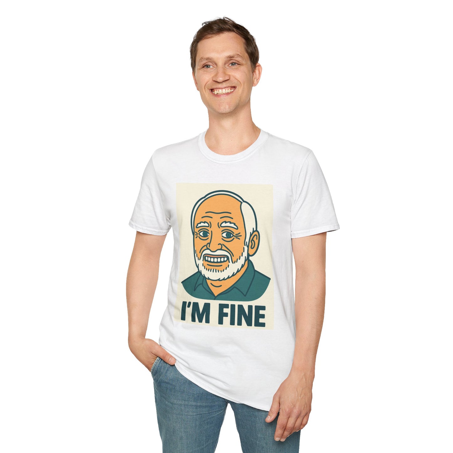 Humorous Unisex T-Shirt - 'I'M FINE', Funny Gift, Casual Wear, Everyday Humor, Father's Day Tee, Gift for Dad