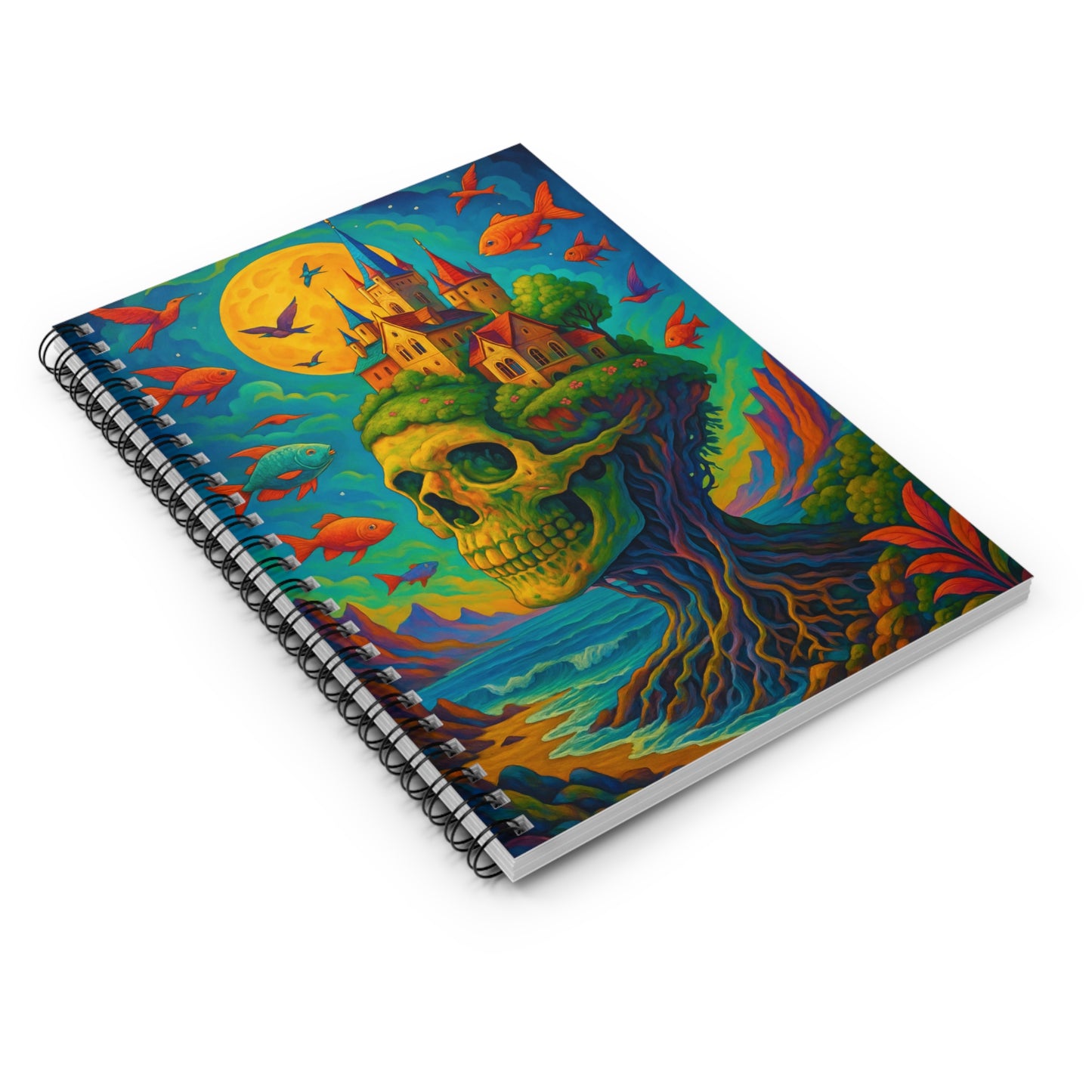 Skull Castle Spiral Notebook Ruled Line Journal Gift for Students and Writers