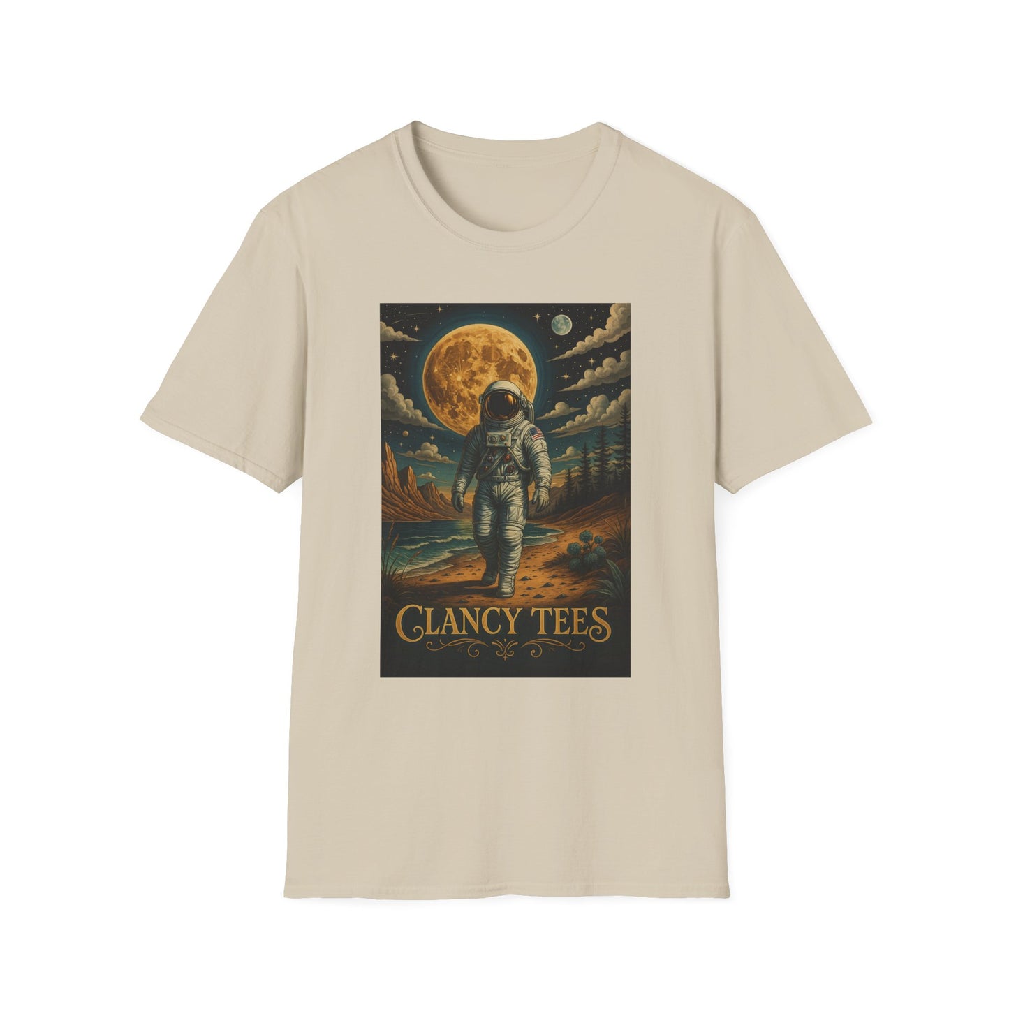 Astronaut Adventure Unisex Softstyle T-Shirt | Cosmic Space Shirt, Graphic Tee for Space Lovers, Gift for Nerds, Casual Wear