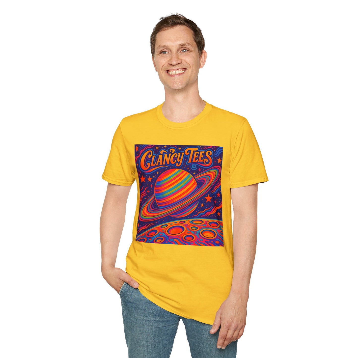 Psychedelic Saturn Shirt – Trippy Outer Space Graphic Tee with Colorful Planet Art – Gift for Stargazers, Spaceheads, and Cosmic Explorers