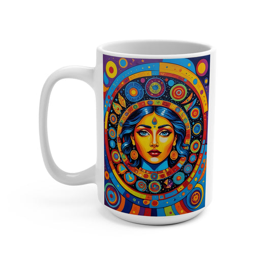 Cosmic Goddess Ceramic Mug Psychedelic Pop Art Spiritual Energy Coffee Cup