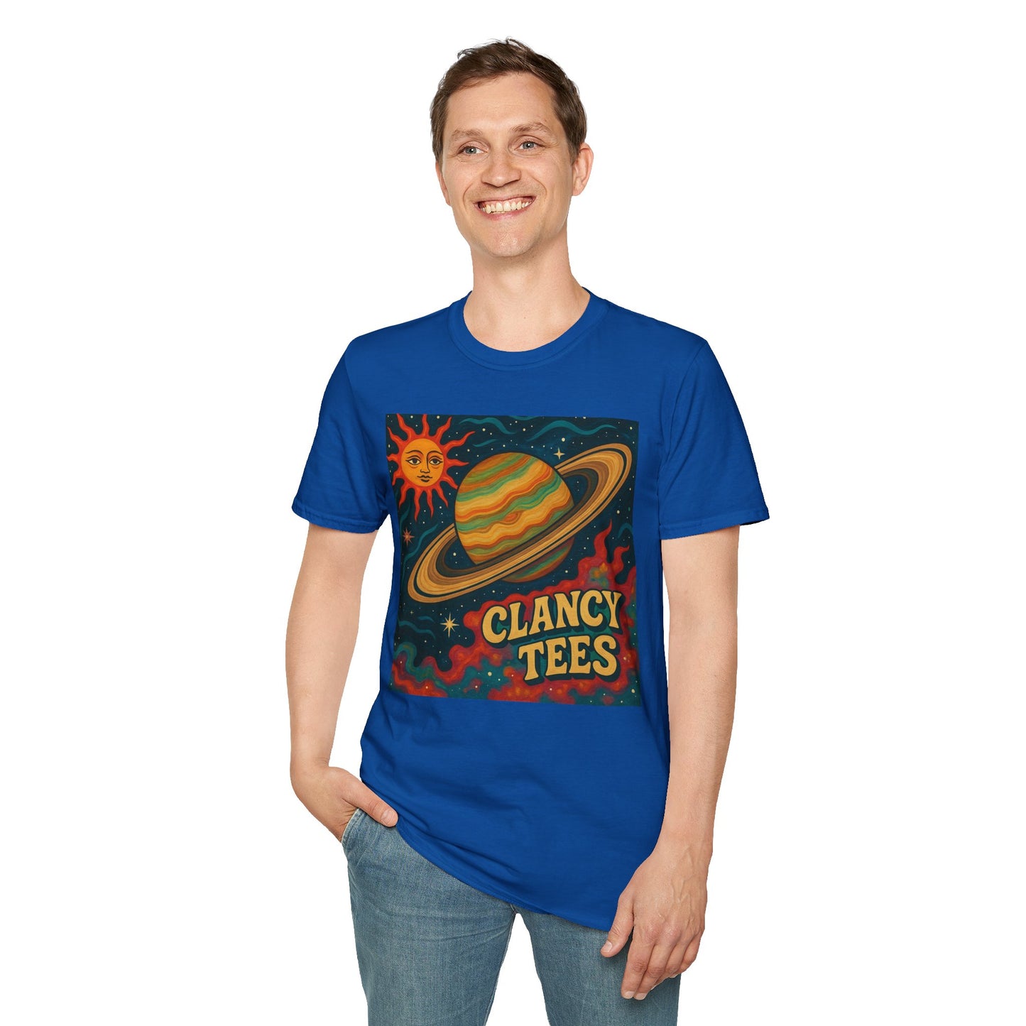 Saturn Sun Shirt – Retro Psychedelic Planet Graphic Tee with Groovy Outer Space Art – Gift for Astronomers, Daydreamers, and Cosmic Wanderers