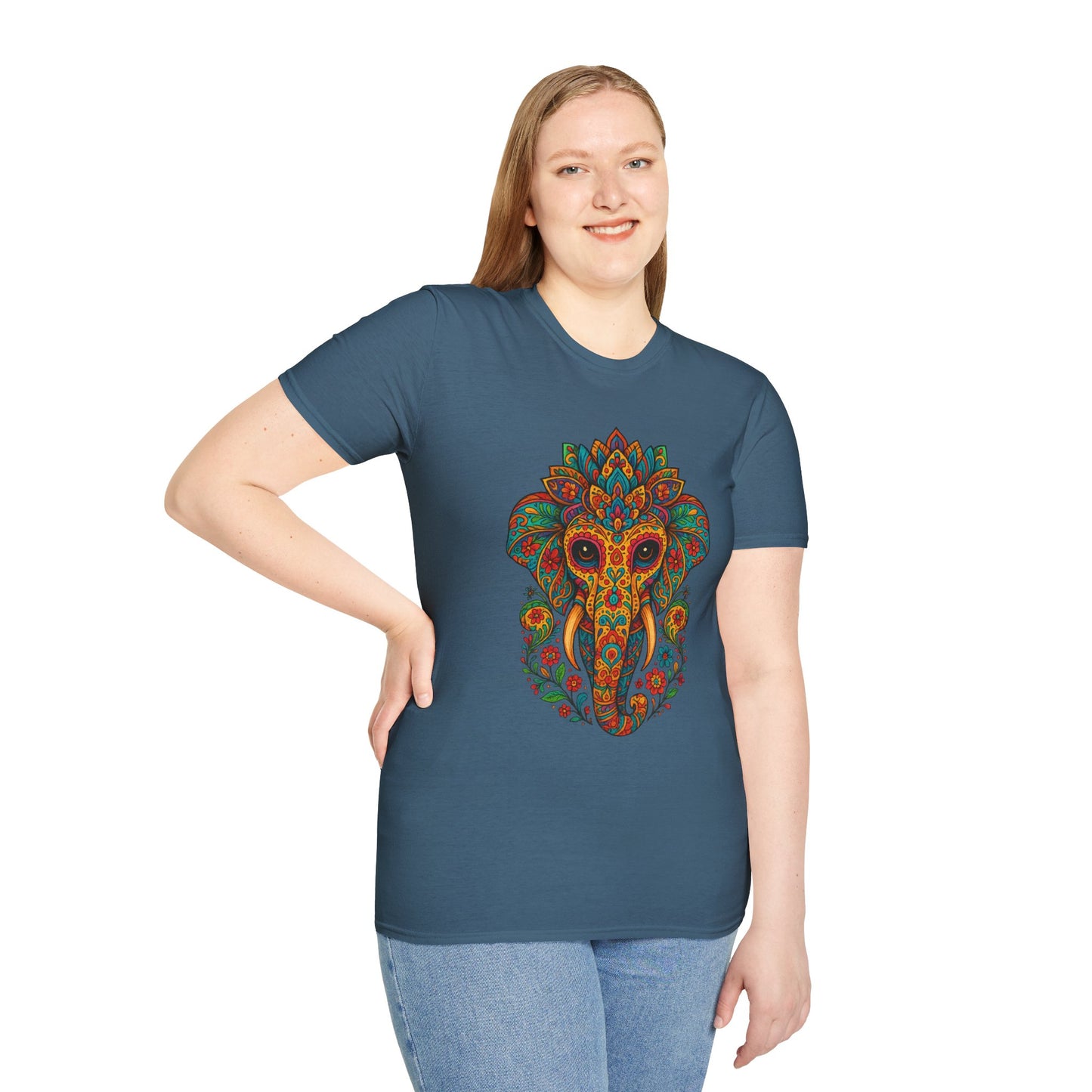 Boho Elephant Shirt Psychedelic Floral Head Art Tee Gift for Spiritual Seekers Animal Lovers and Mindful Hippies with a Love for Earthy Trippy Vibes