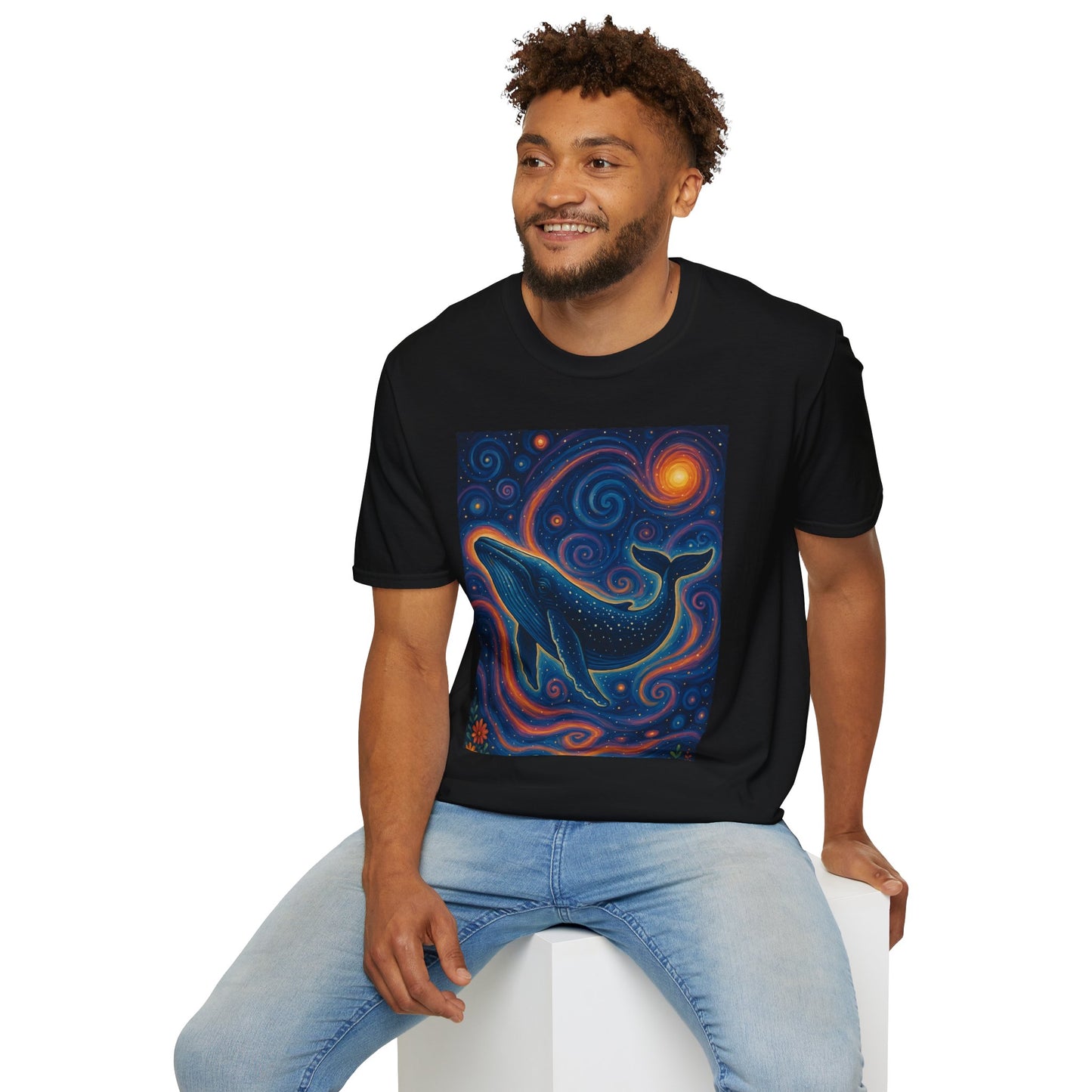 Cosmic Whale T-Shirt – Surreal Space Ocean Graphic Tee – Spiritual Whale Shirt Gift for Dreamers, Stargazers, Nature Nerds & Trippy Art Collectors