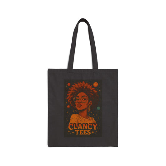 Afrofuturist Tote Bag Cosmic Canvas Bag Astrology Inspired Carryall With Bold Black Girl Magic Artwork And Celestial Design For Everyday Use