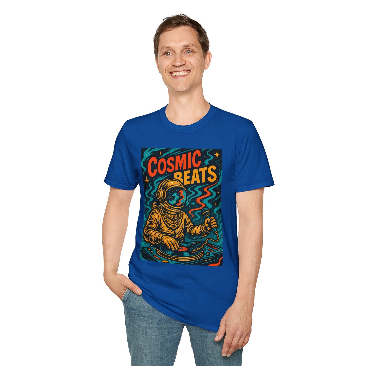 Astronaut DJ Shirt Cosmic Beats Tee Space Music Graphic Gift for EDM Lovers