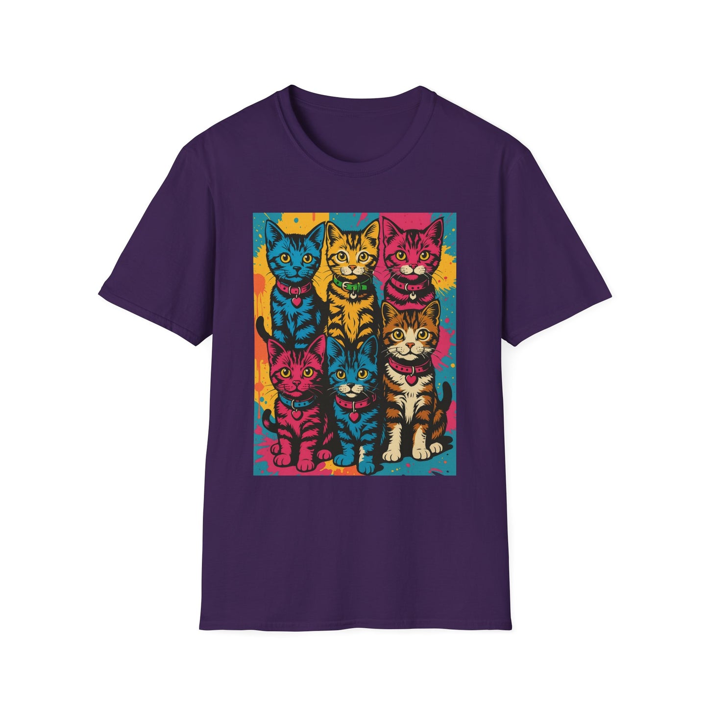 Rainbow Cats Art Shirt – Colorful Cat Lover Tee for Feline Fans – Funny Gift for Cat Moms, Pet Parents, Weird Cat People & Whimsical Animal Aesthetic