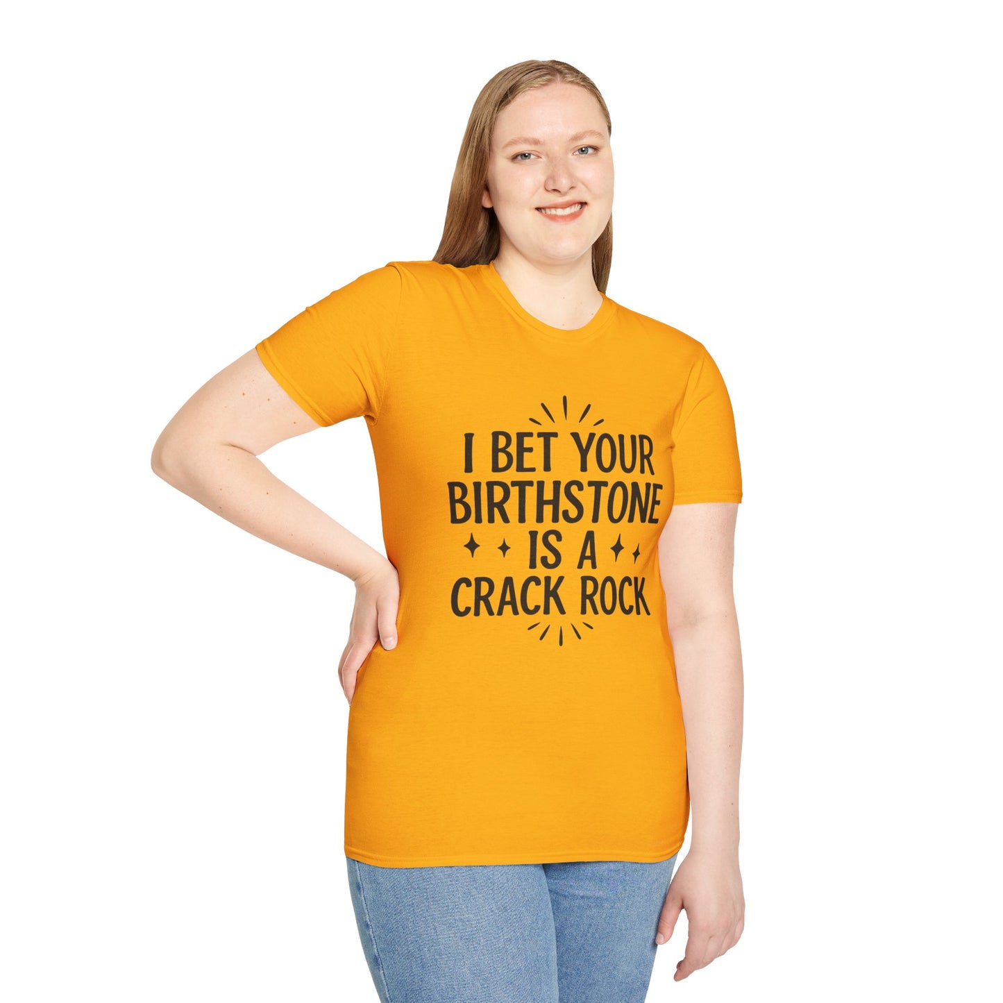 Crack Rock Birthstone Shirt – Funny Insult Tee – Gift for Petty Friends, Sarcastic Adults, and People Who Love Dark Humor